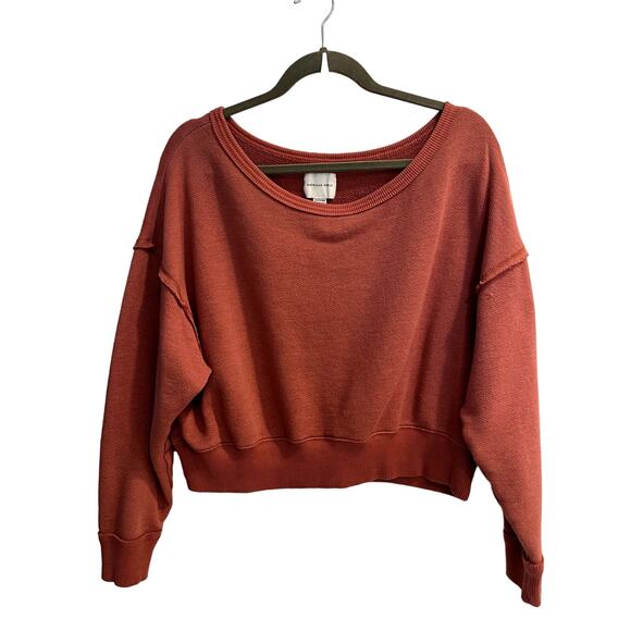 American Eagle Outfitters Tops - American Eagle XS Extra Small Terra Cotta Colored Cropped Sweatshirt